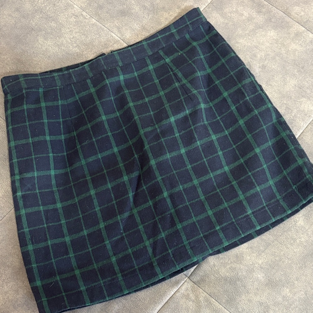 Plaid Green and Black Women's Skirt